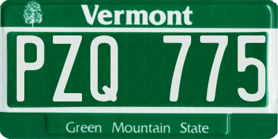 VT license plate PZQ775