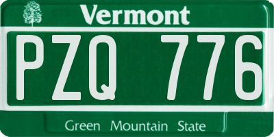 VT license plate PZQ776