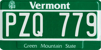 VT license plate PZQ779