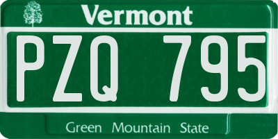 VT license plate PZQ795