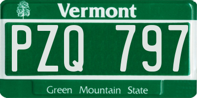 VT license plate PZQ797