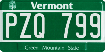 VT license plate PZQ799