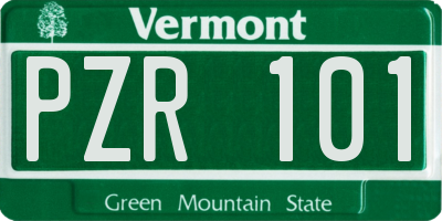 VT license plate PZR101