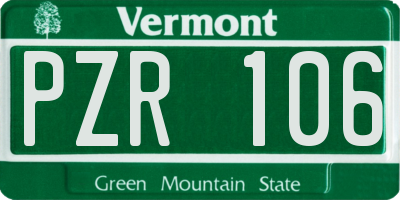 VT license plate PZR106