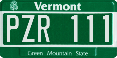 VT license plate PZR111