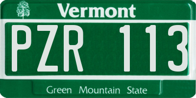 VT license plate PZR113