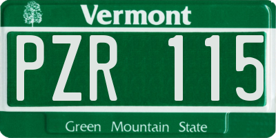 VT license plate PZR115