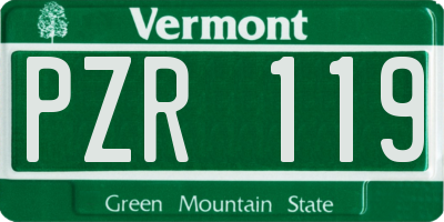 VT license plate PZR119