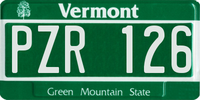 VT license plate PZR126