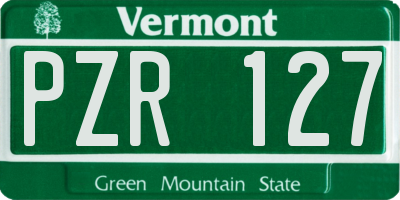 VT license plate PZR127