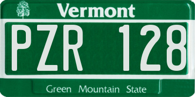 VT license plate PZR128