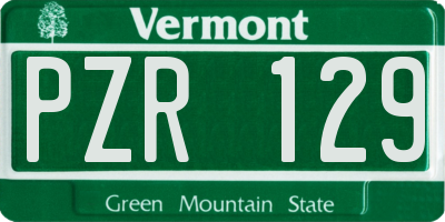 VT license plate PZR129