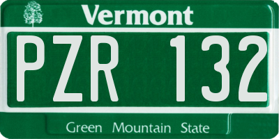 VT license plate PZR132
