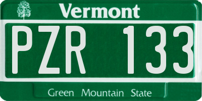 VT license plate PZR133