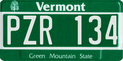 VT license plate PZR134