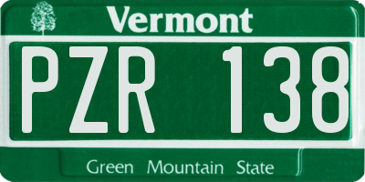 VT license plate PZR138