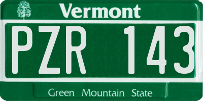 VT license plate PZR143