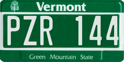 VT license plate PZR144