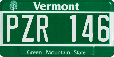 VT license plate PZR146