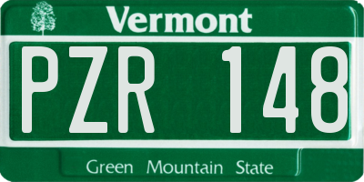 VT license plate PZR148
