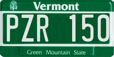 VT license plate PZR150