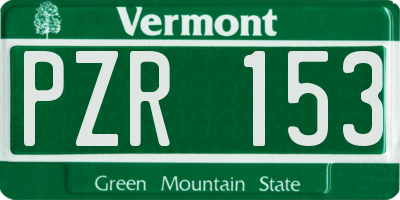 VT license plate PZR153