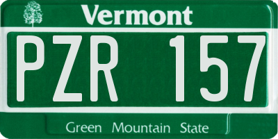 VT license plate PZR157