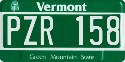 VT license plate PZR158