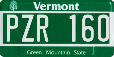 VT license plate PZR160