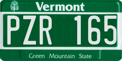 VT license plate PZR165