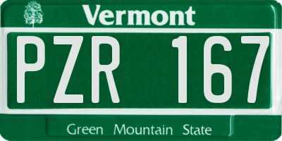VT license plate PZR167