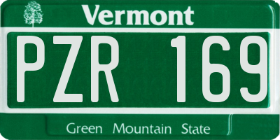 VT license plate PZR169