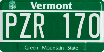 VT license plate PZR170