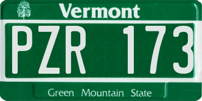 VT license plate PZR173