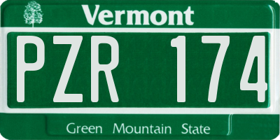 VT license plate PZR174