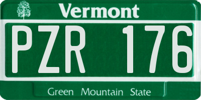 VT license plate PZR176