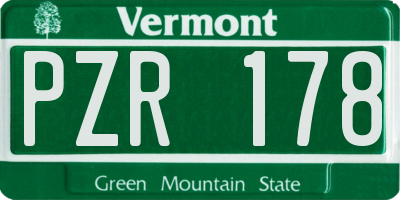 VT license plate PZR178
