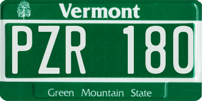 VT license plate PZR180