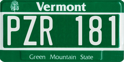 VT license plate PZR181