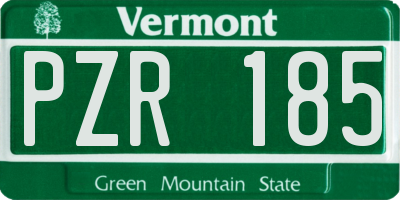 VT license plate PZR185