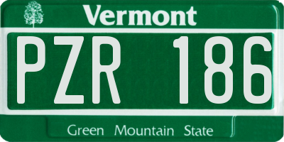 VT license plate PZR186