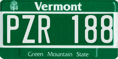 VT license plate PZR188