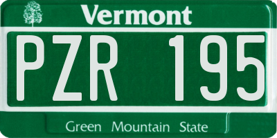VT license plate PZR195