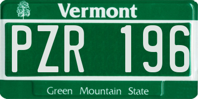 VT license plate PZR196