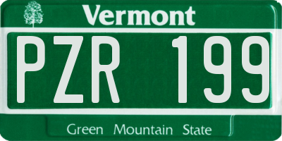 VT license plate PZR199