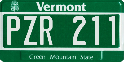 VT license plate PZR211