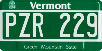VT license plate PZR229