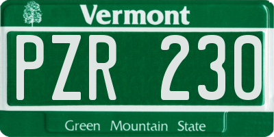 VT license plate PZR230