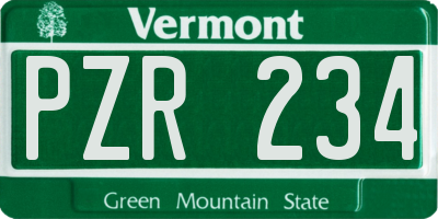 VT license plate PZR234