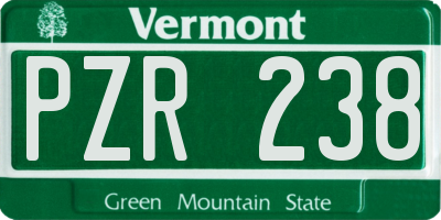 VT license plate PZR238